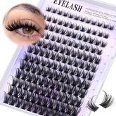 Lashbeautypro Wispy Cluster Eyelash Extensions 10-18mm DIY Individual Lashes D Curl