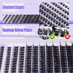 Lashbeautypro Wispy Cluster Eyelash Extensions 10-18mm DIY Individual Lashes D Curl