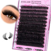 Fluffy Lash Clusters Thick 200D Volume Eyelash Clusters 14-20mm Wispy Individual Lashes D Curly 240pcs DIY Lash Extension for Beginners