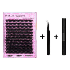 Fluffy Lash Clusters Thick 200D Volume Eyelash Clusters 14-20mm Wispy Individual Lashes D Curly 240pcs DIY Lash Extension for Beginners