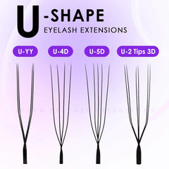 Lashbeautypro Premium U-Shaped 3D W Eyelashes Diy Your Volume Eyelash Extensions