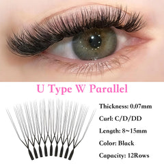 Lashbeautypro Premium U-Shaped 3D W Eyelashes Diy Your Volume Eyelash Extensions