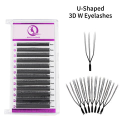 Lashbeautypro Premium U-Shaped 3D W Eyelashes Diy Your Volume Eyelash Extensions