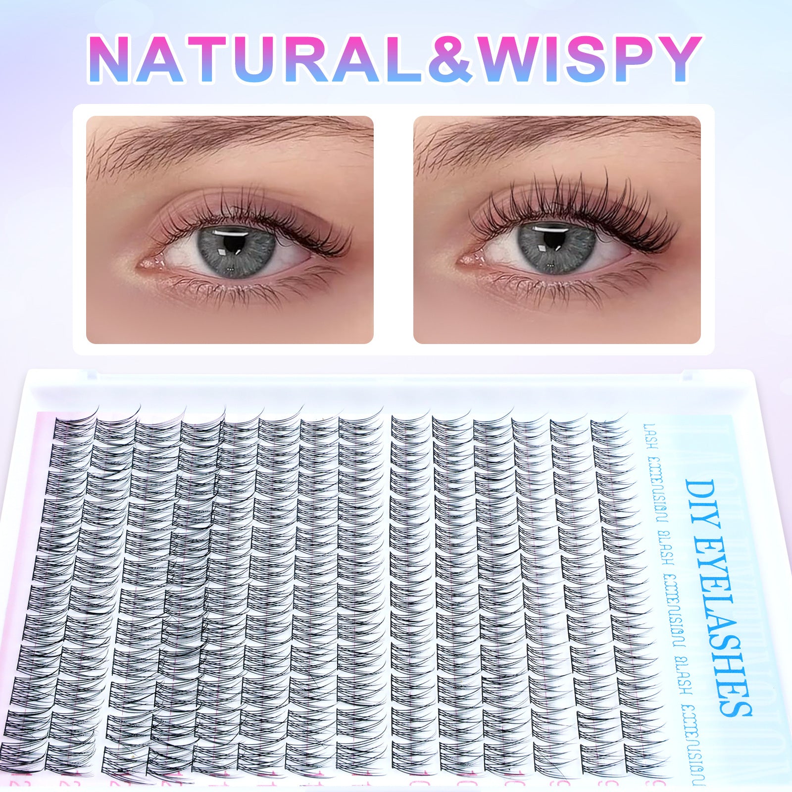 Diy Cluster Lash Kits 9-12mm Natural Individual Lash Daily Eye Makeup