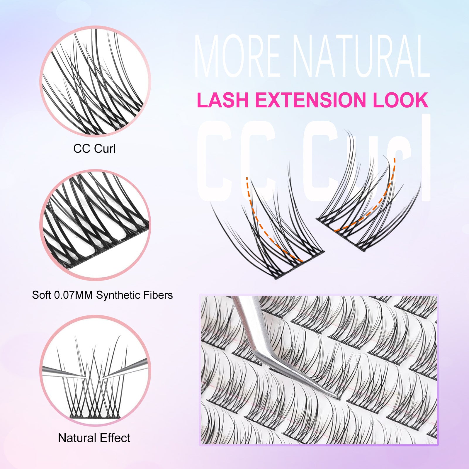 Diy Cluster Lash Kits 9-12mm Natural Individual Lash Daily Eye Makeup