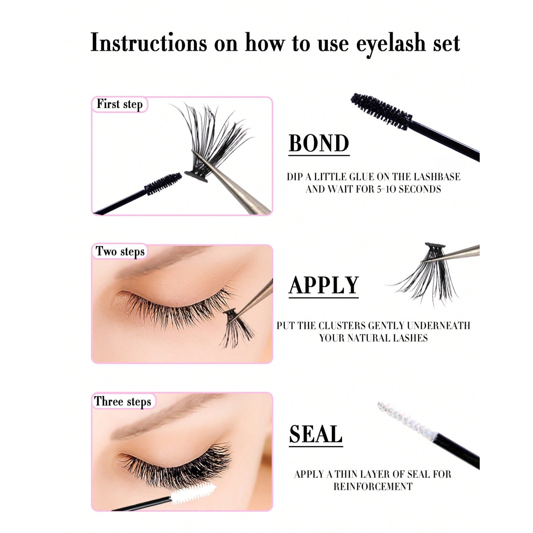 30d 40d 50d Segment Diy Cluster Lashes Extensions Kit Private Label Individual Mix D Curl 8-15mm Faux Mink Fan Eyelashes