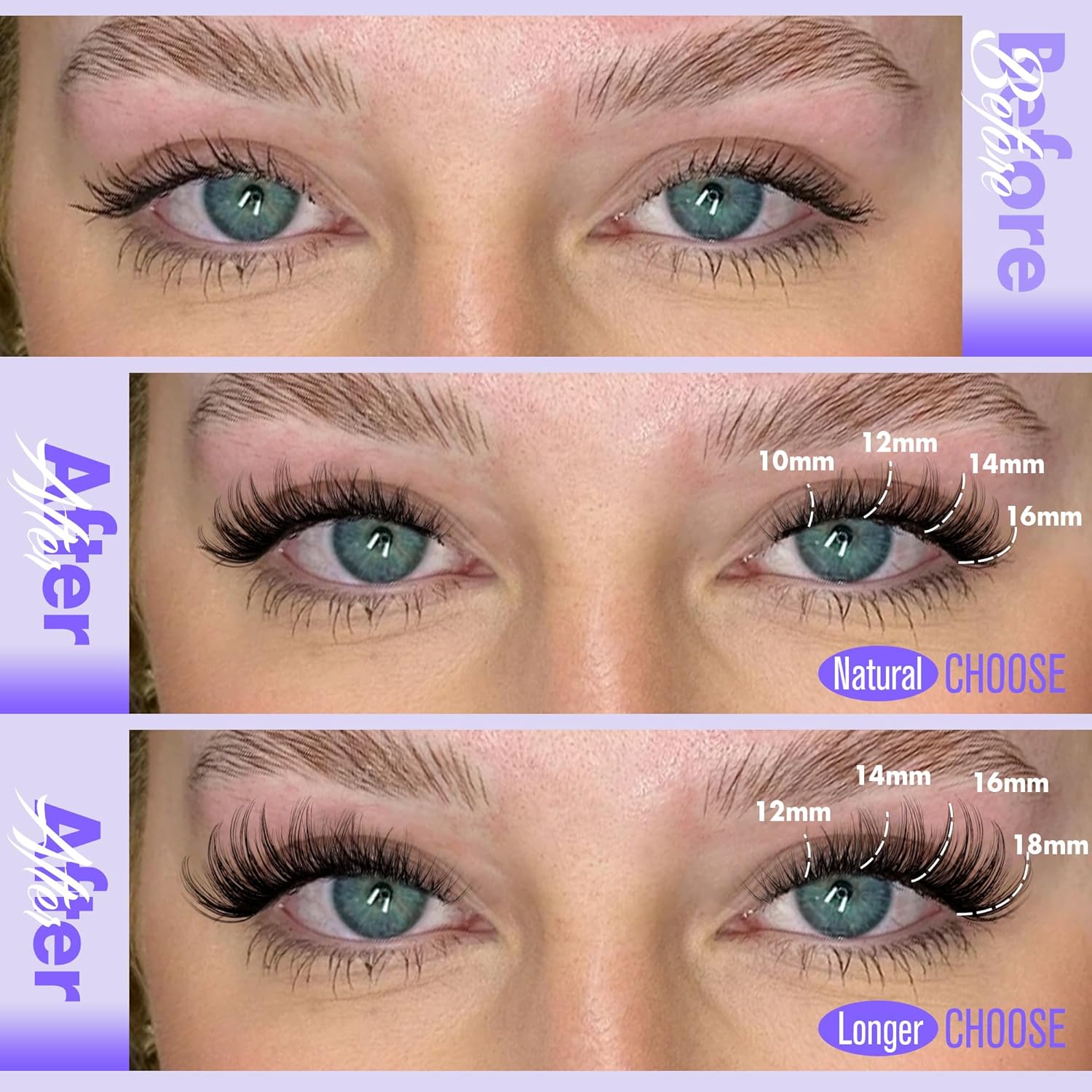 Wispy Cluster Eyelash Extensions 10-18mm DIY Individual Lashes D Curl
