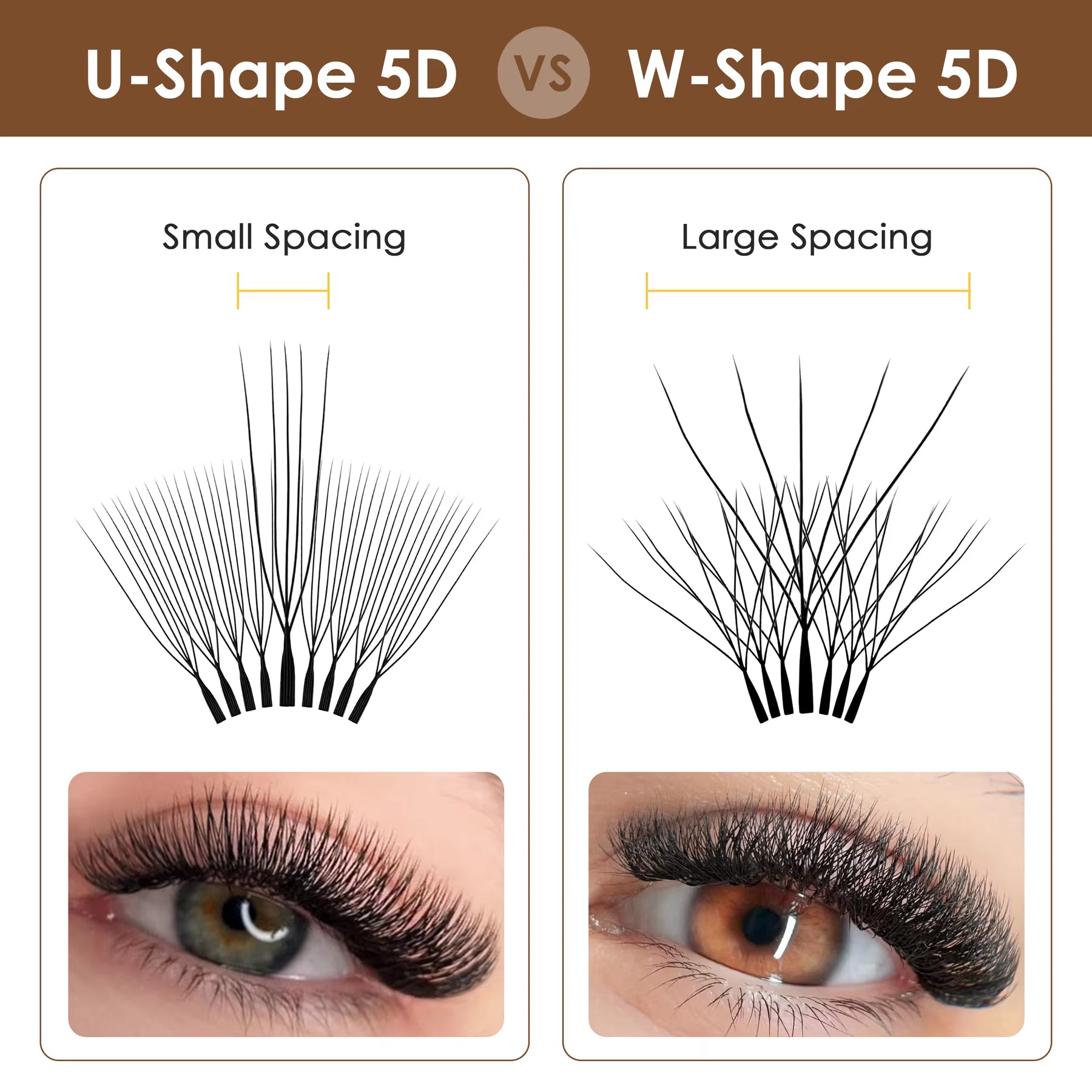 Lashbeautypro U-Shaped 5D W Premade Fans Lashes Premium Volume Eyelash Extensions
