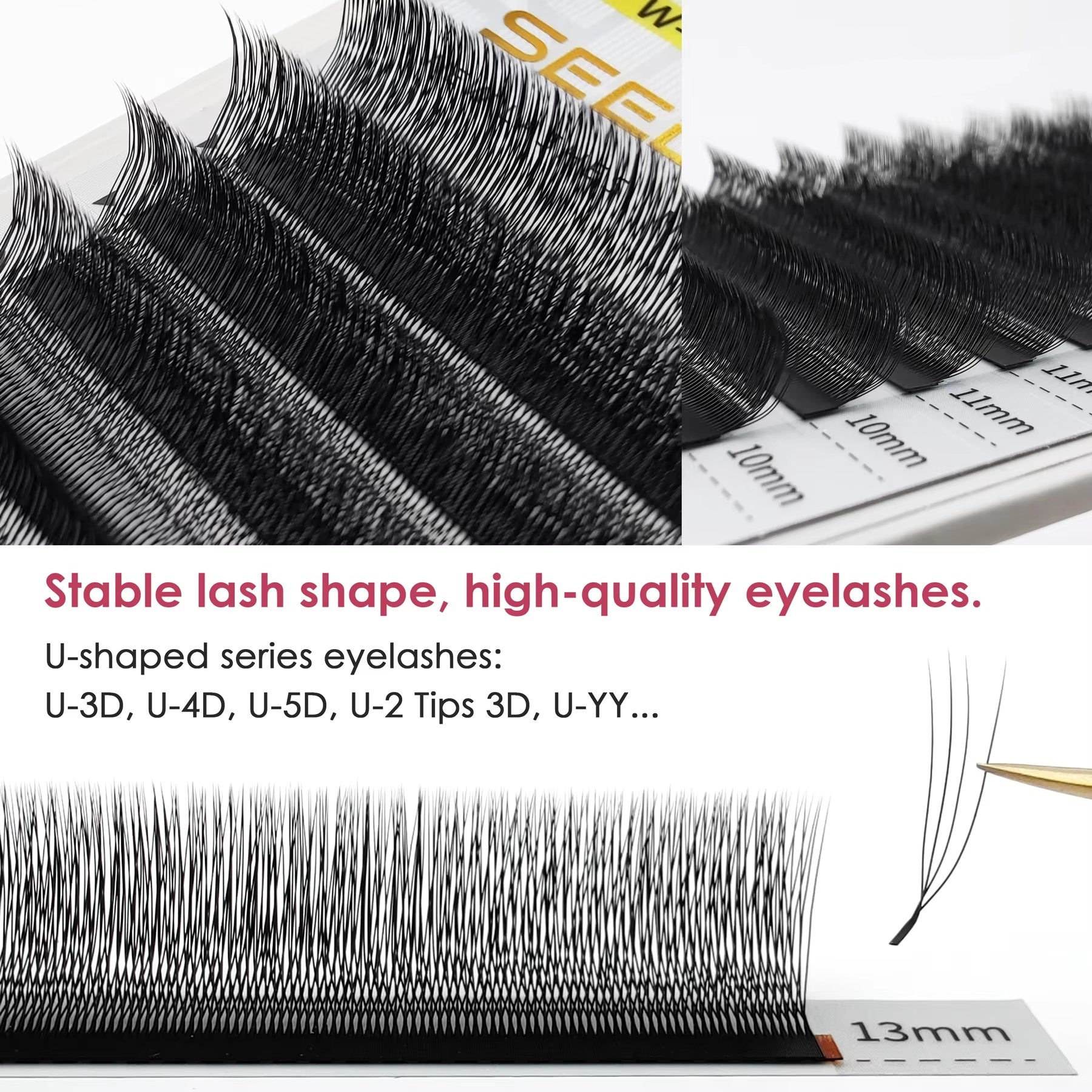 Lashbeautypro U-shaped 4D W Eyelashes Prumium Premade Fans Volume Eyelash Extensions