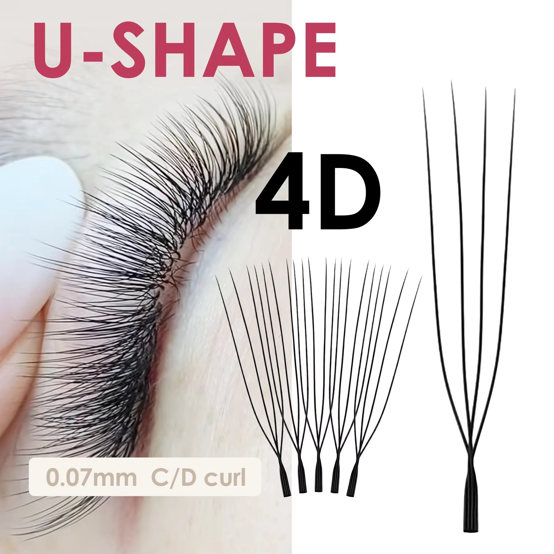 Lashbeautypro U-shaped 4D W Eyelashes Prumium Premade Fans Volume Eyelash Extensions