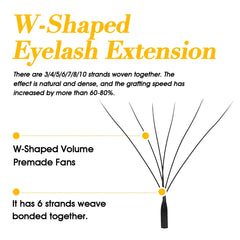 Lashbeautypro W-Shaped 4D Wispy Premade Fans Lashes