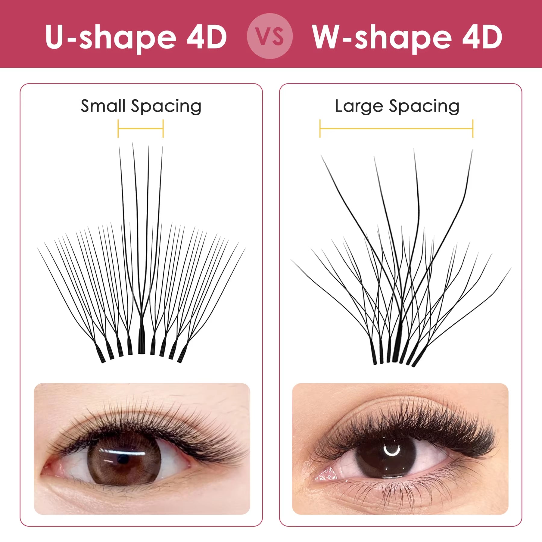 Lashbeautypro U-shaped 4D W Eyelashes Prumium Premade Fans Volume Eyelash Extensions