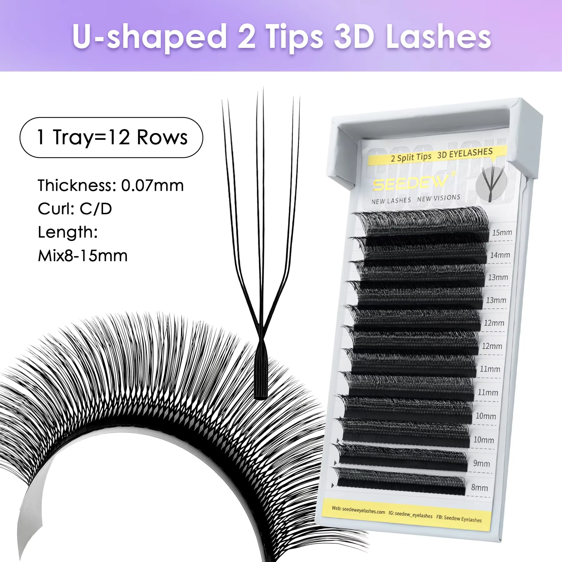 Lashbeautypro Premium U-Shaped 3D W Eyelashes Diy Your Volume Eyelash Extensions