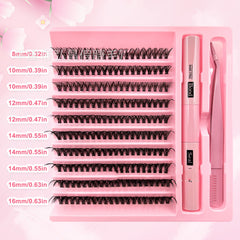 30d 40d 50d Segment Diy Cluster Lashes Extensions Kit Private Label Individual Mix D Curl 8-15mm Faux Mink Fan Eyelashes