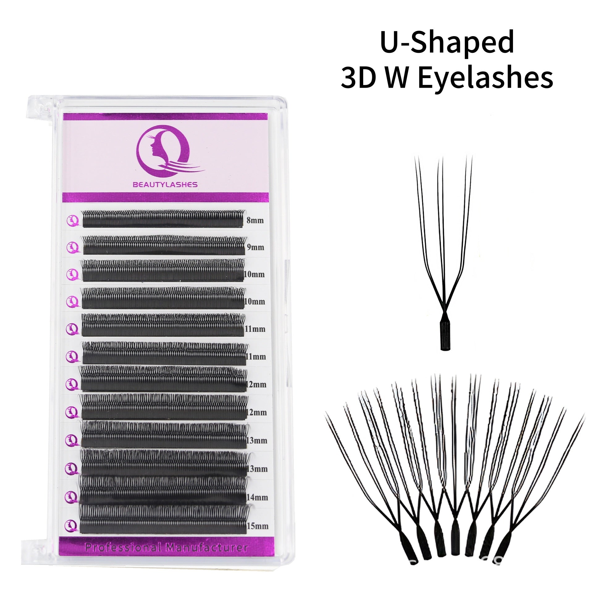 Lashbeautypro Premium U-Shaped 3D W Eyelashes Diy Your Volume Eyelash Extensions