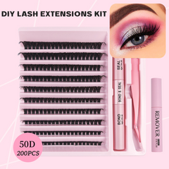30d 40d 50d Segment Diy Cluster Lashes Extensions Kit Private Label Individual Mix D Curl 8-15mm Faux Mink Fan Eyelashes