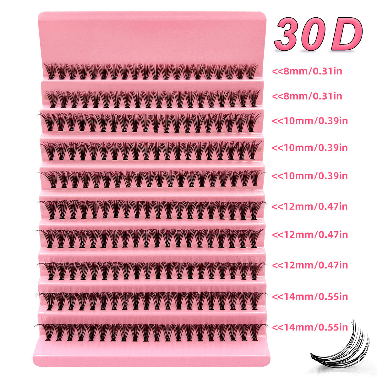 30d 40d 50d Segment Diy Cluster Lashes Extensions Kit Private Label Individual Mix D Curl 8-15mm Faux Mink Fan Eyelashes